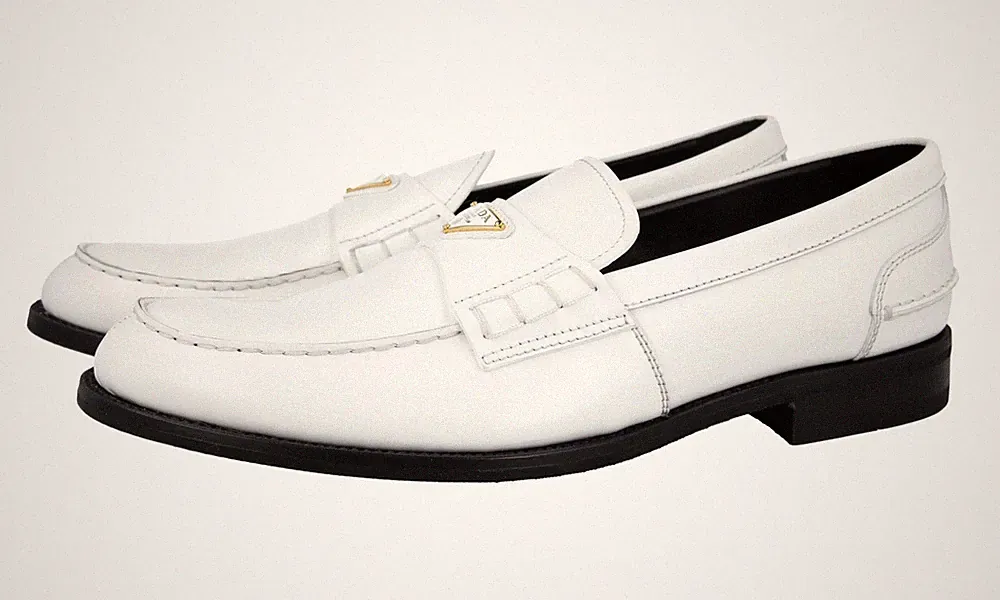 PRADA Leder Penny Loafer - 2DB223 - Weiss - NEU - 9,5 43,5