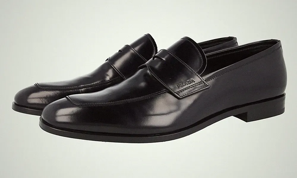 PRADA Leder Penny Loafer Business Schuhe - 2DB161 - Schwarz - NEU