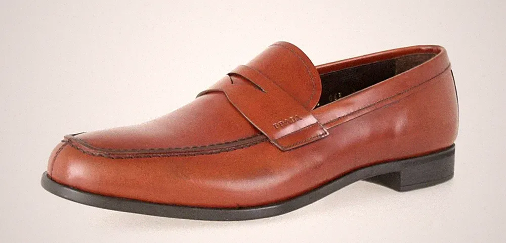PRADA Leder Penny Loafer Business Schuhe - 2DC063 Cognac Braun NEU - 7 41