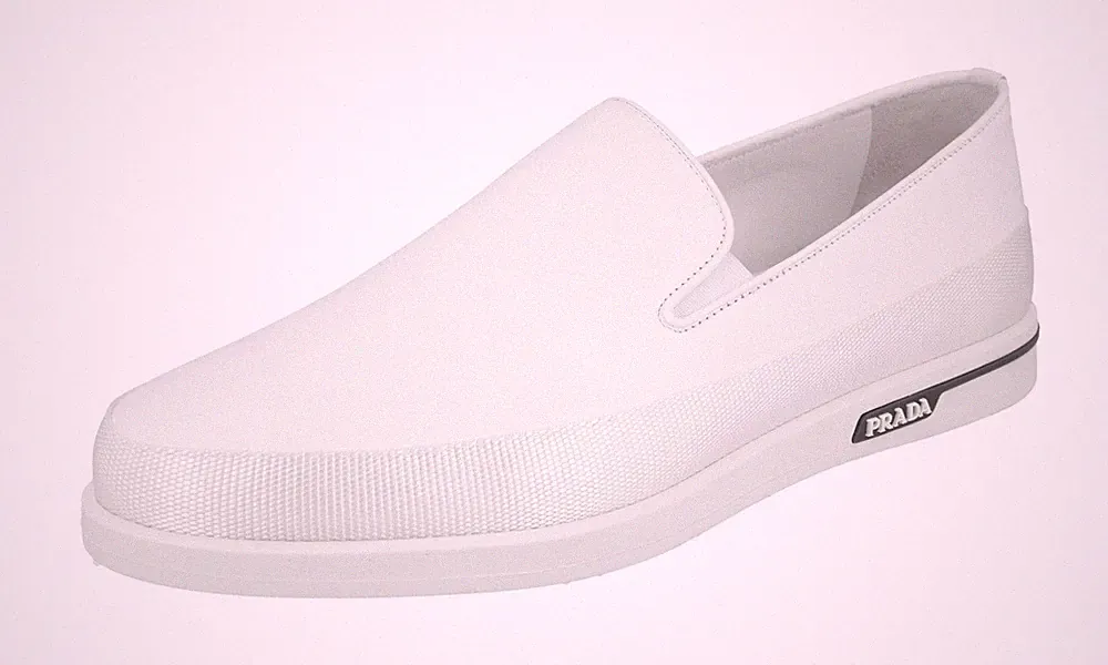 PRADA Leder St. Tropez Slip-on Sneaker Loafer 4D3414 - Weiss - NEU - 10,5 44,5