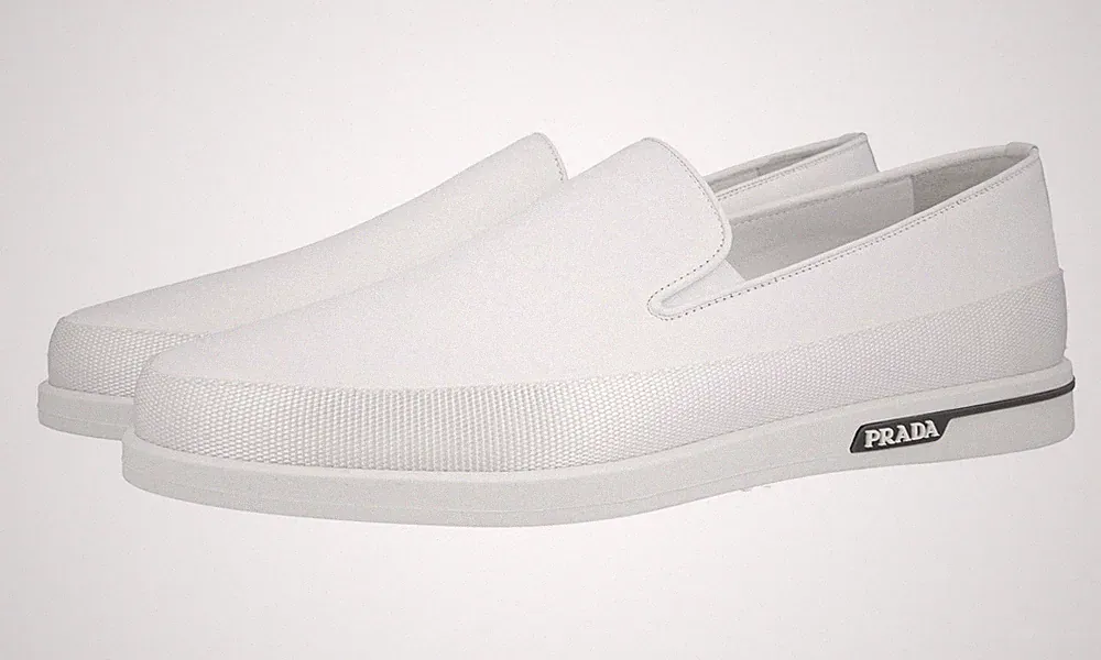 PRADA Leder St. Tropez Slip-on Sneaker Loafer 4D3414 - Weiss - NEU - 10,5 44,5