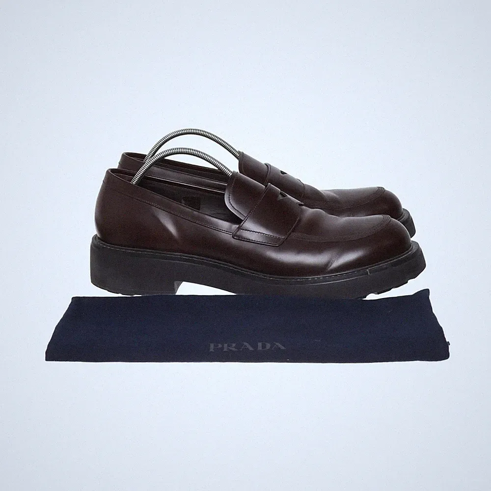 Prada, Loafers, Größe: 49 1/2, Leder, Braun, Herren #CMK