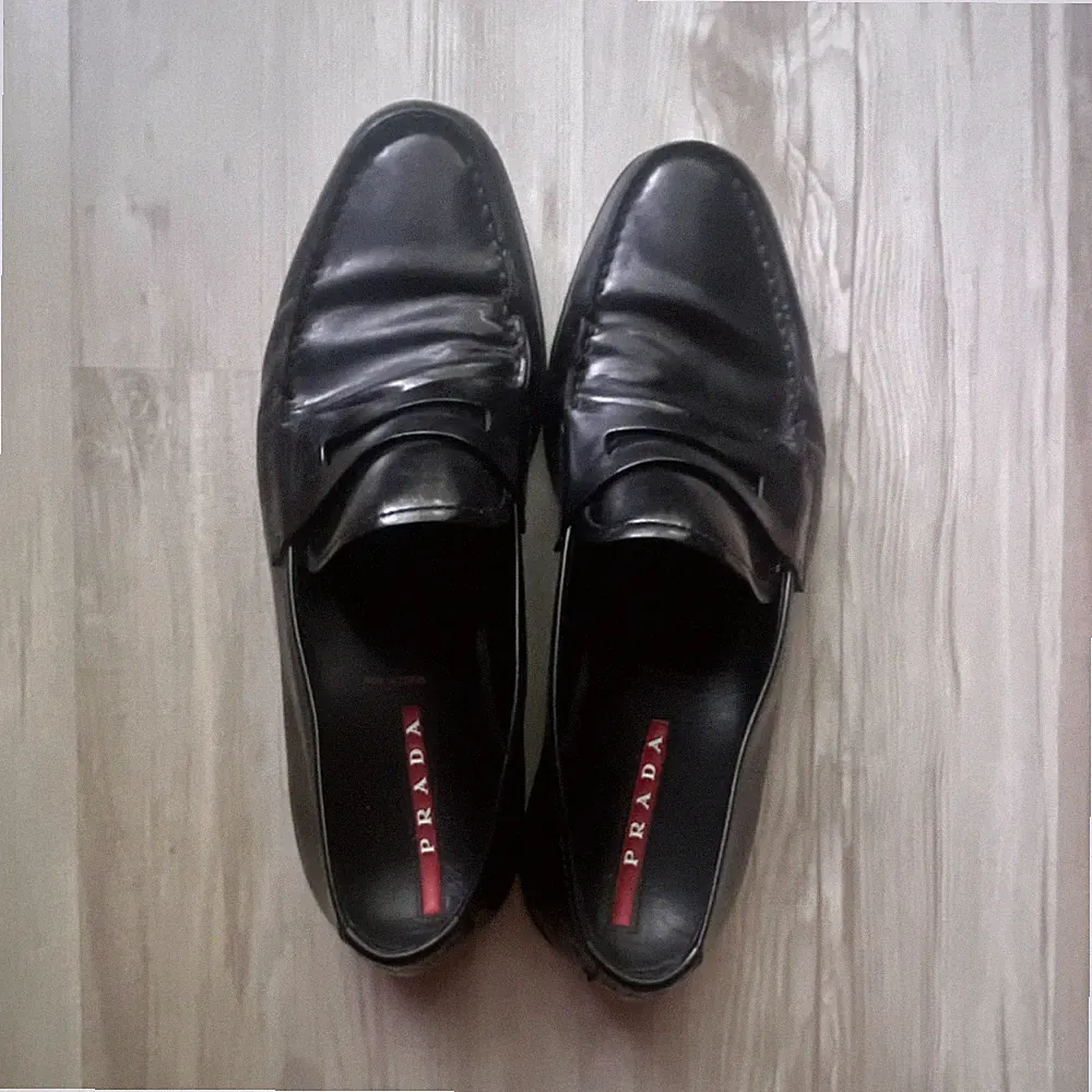 Prada Luna Rossa Penny Loafer schwarz Leder EU 42 Made in Italy + Dustbag