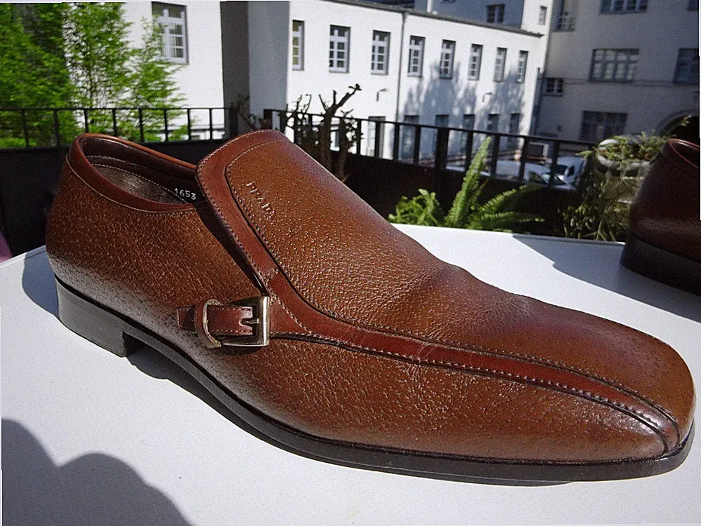 PRADA MILANO 1653 Herren Business Schuhe MONK STRAP Loafer Italy Gr.41(UK7) TOP