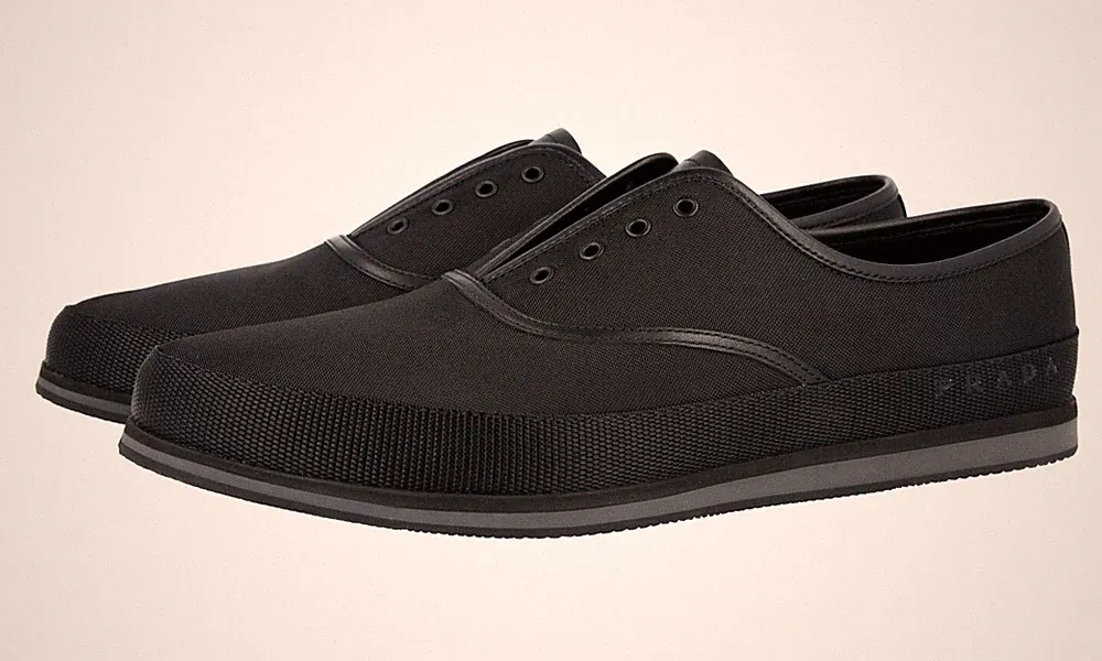 PRADA Nylon St. Tropez Slip-on Sneaker Loafer - 4E3114 - Schwarz - NEU