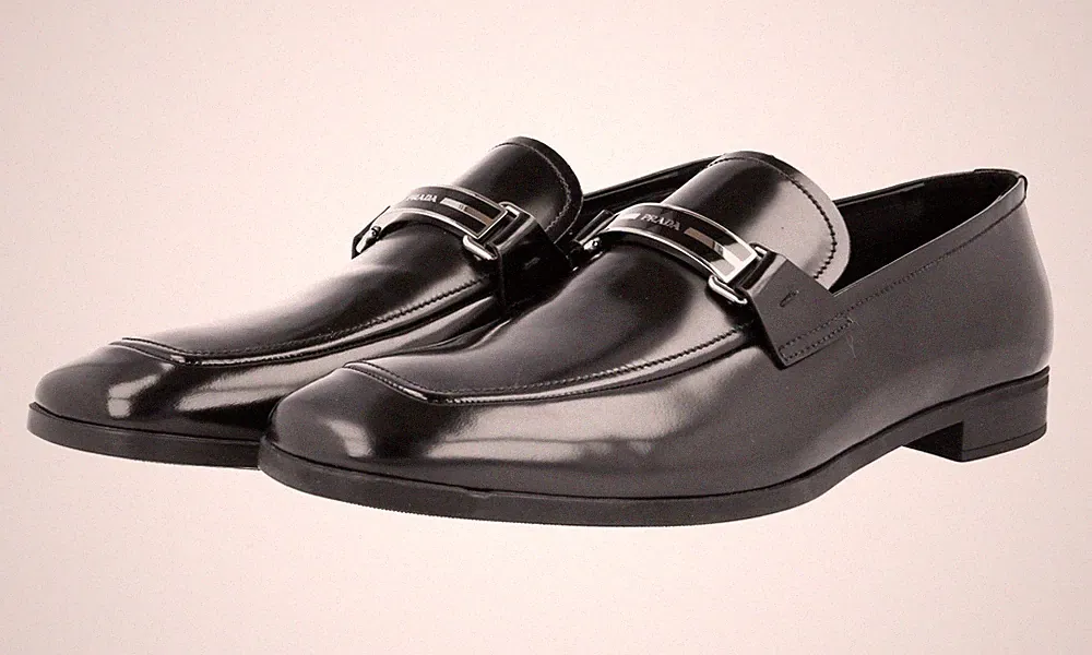 PRADA Polierte Leder Loafer Business Schuhe - 2DC075 - Schwarz NEU - 6,5 40,5