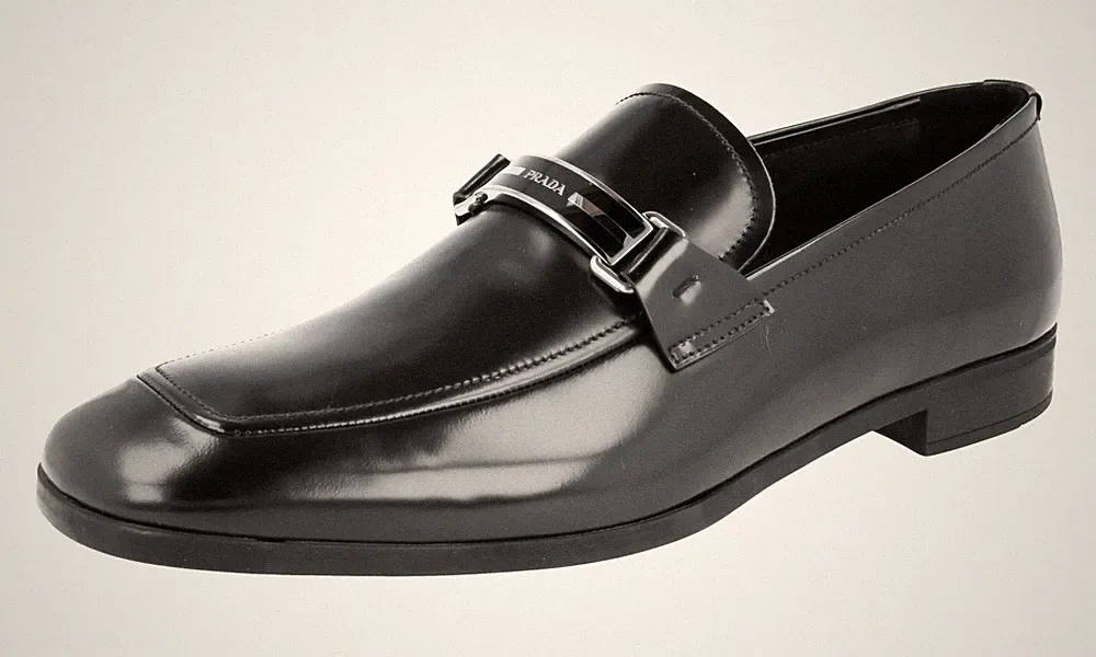 PRADA Polierte Leder Loafer Business Schuhe - 2DC075 - Schwarz NEU - 6,5 40,5