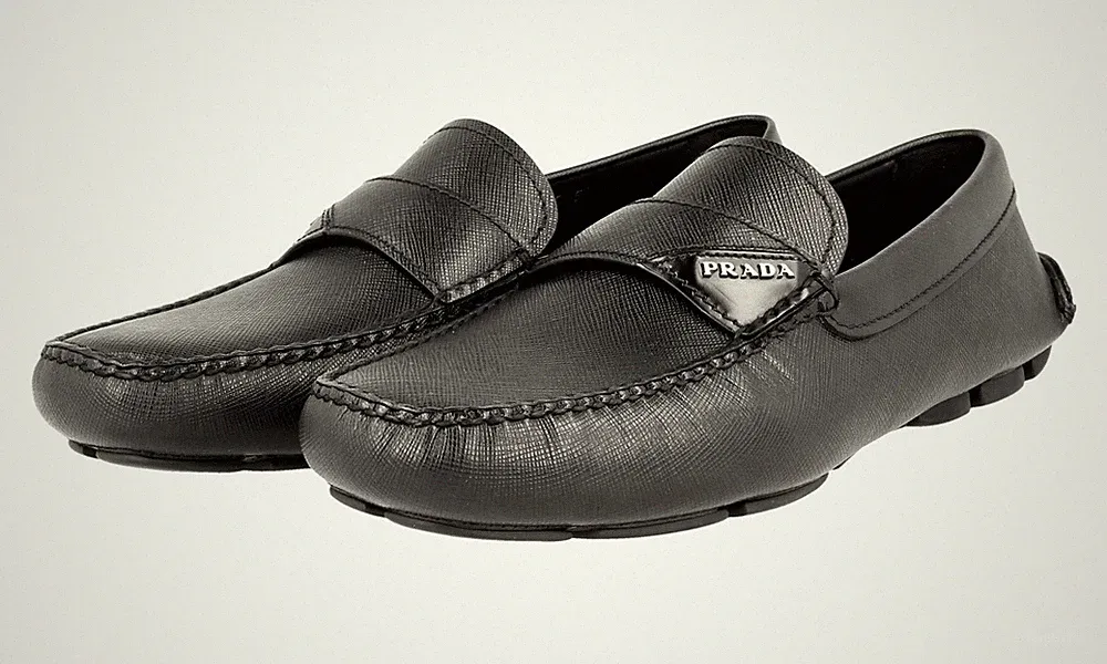 PRADA Saffiano Leder DRIVING SHOES Loafer - 2DD125 - Schwarz - NEU