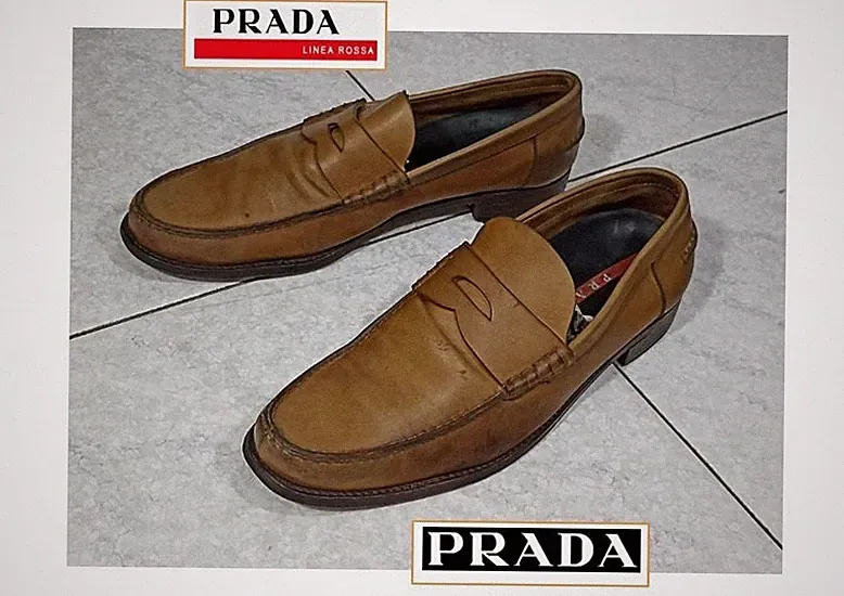 Prada Vera Pelle Halbschuhe Gr.41,5 Ledersohle Halbschuh Leder Deluxe Marke Italy