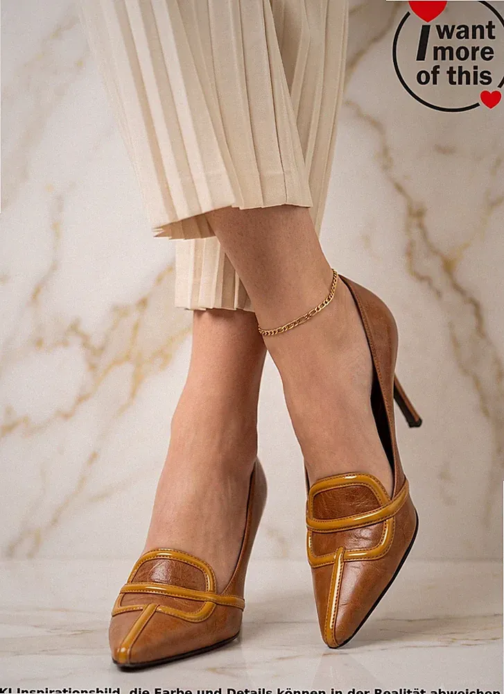 Prada · Vintage Pumps Loafer Schuhe · 40 Braun Leder Spitz High Heels· Todschick
