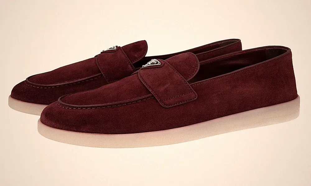 PRADA Wildleder Loafer - 2DG124 - Bordeaux - NEU - 10,5 44,5