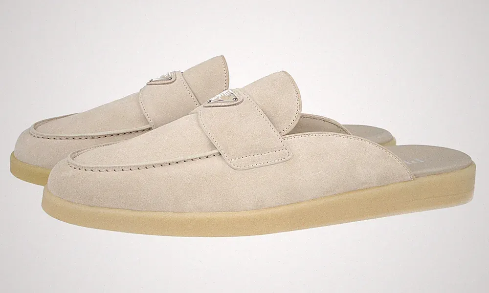 PRADA Wildleder Mules Slipper Sandalen Loafer - 2OG125 - Beige - NEU - 9 43