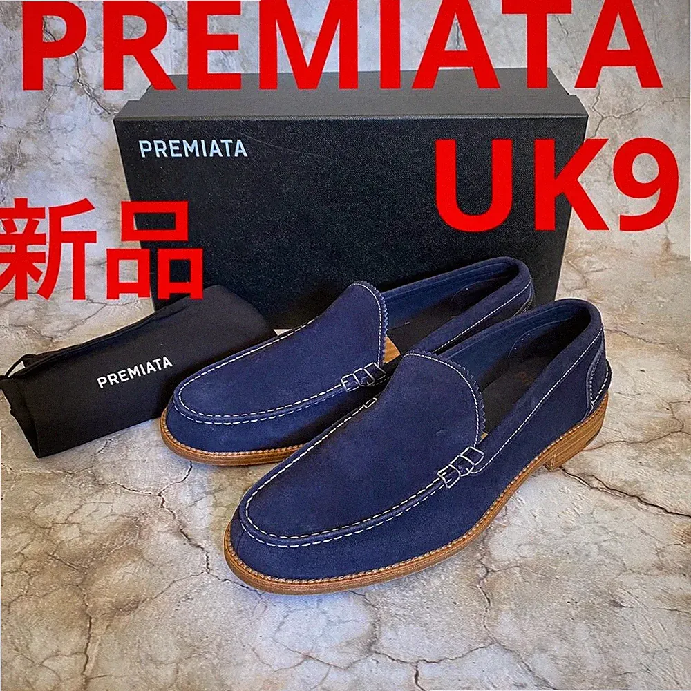PREMIATA U Tip Loafer Navy Suede Leder Herren Schuhe 28cm Neu Originalverpackt