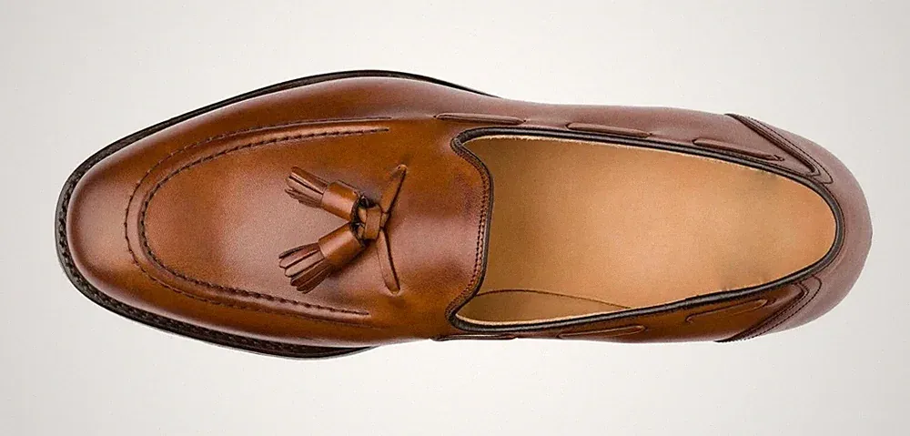 Premium Handarbeit Schuhe Quaste Halbschuhe dunkelbraun Leder Herren Mokassin Slipper