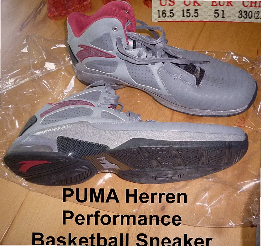 PUMA - Herren Basketball Sneaker - Grau / Rot - Top – Größe 51