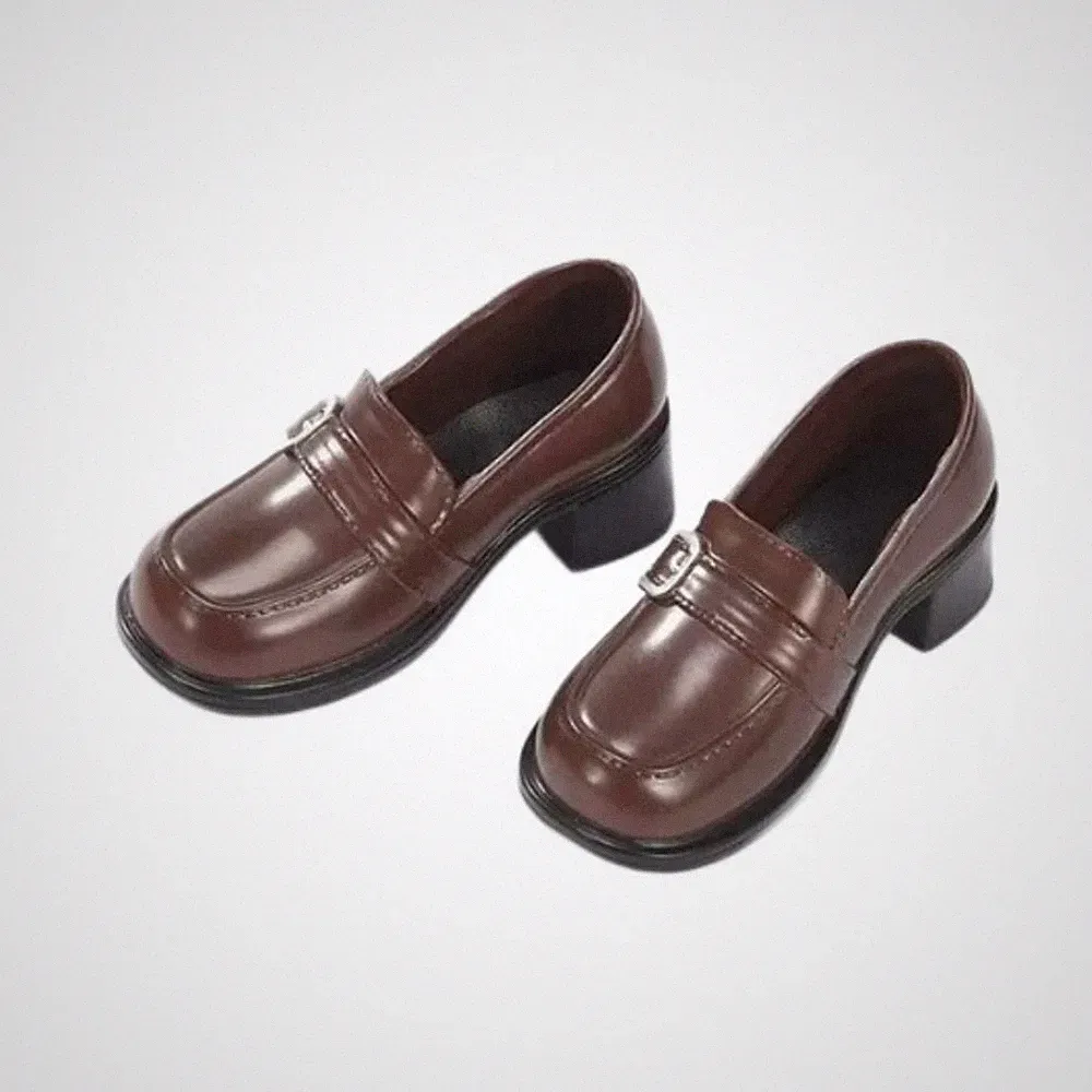 Puppen Halbschuhe mit Schnalle PU Leder BJD Schuhe schwarz