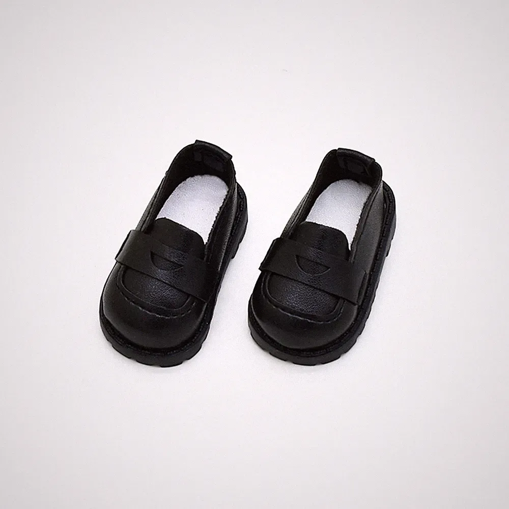Puppen-Loafer Runde Spitze Dollenschuhe mit Nähten