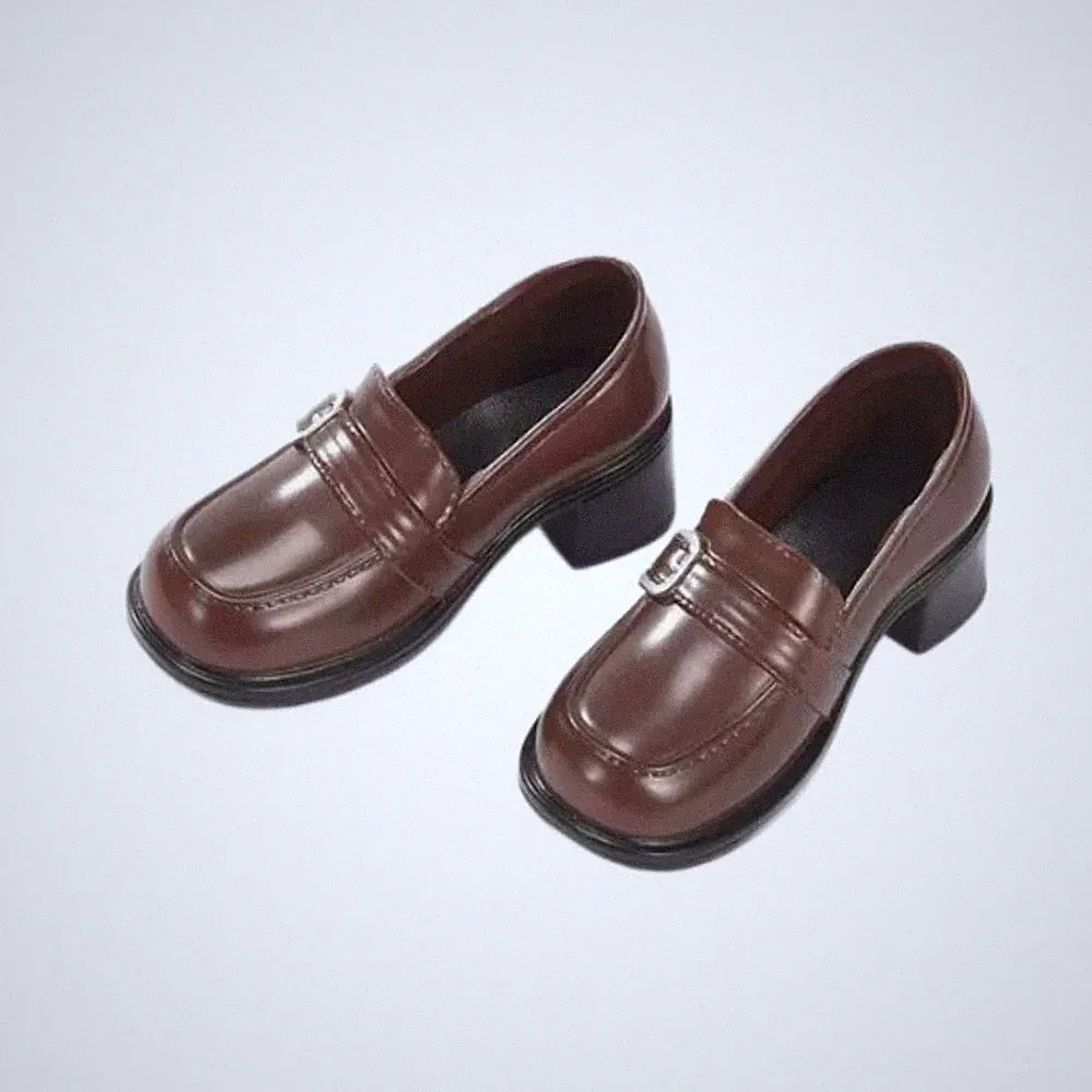 Puppenhalbschuhe mit Schnalle glänzend BJD Puppenschuhe PU Leder