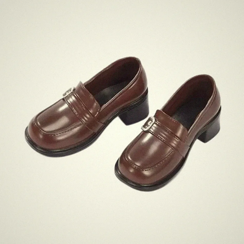 Puppenhalbschuhe mit Schnalle niedriger Absatz Puppen PU Leder