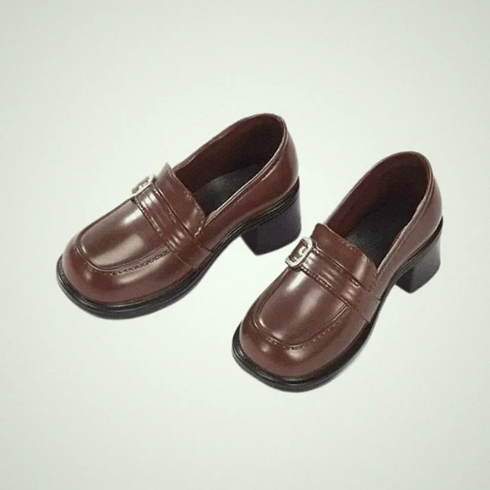 Puppenhalbschuhe mit Schnalle PU Leder BJD Puppenschuhe schwarz