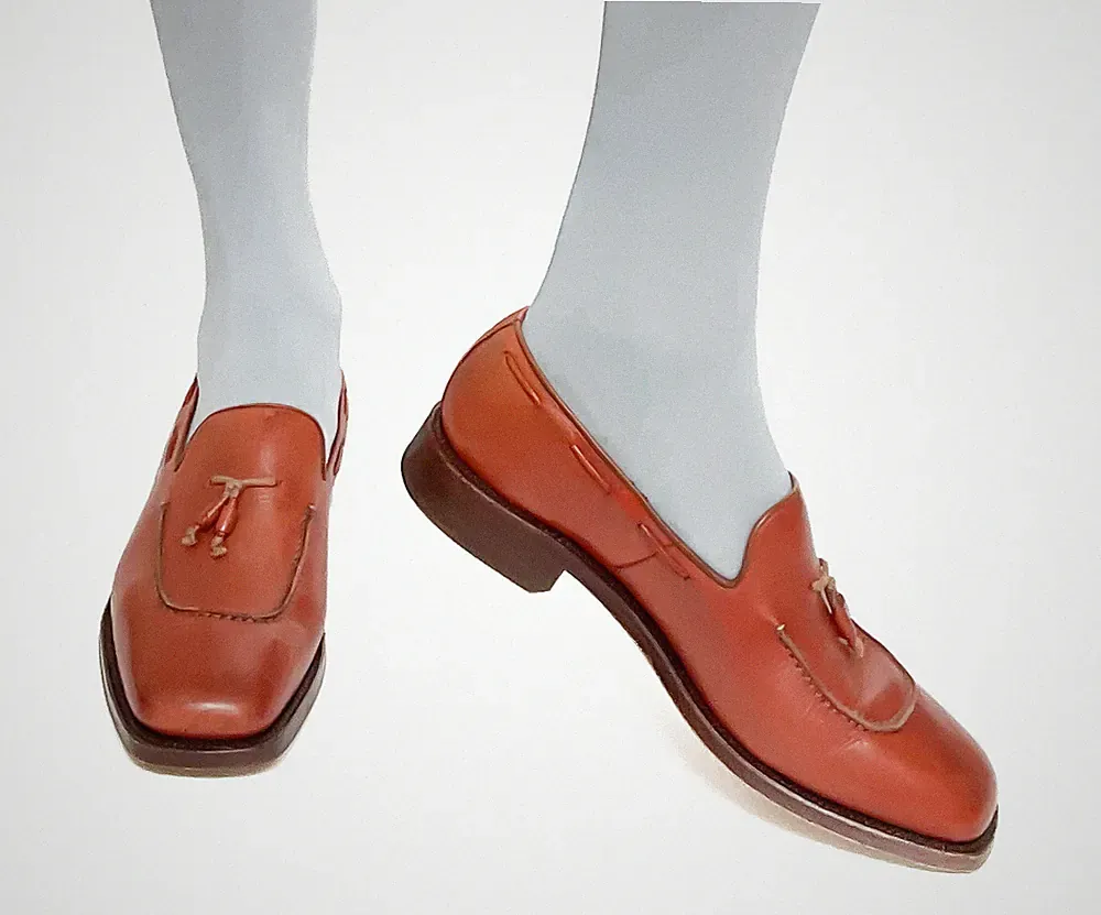 Quasten Halbschuhe - braunes Leder - Damen - GEORGE’S COLL - Label 37 - Passform 37,5