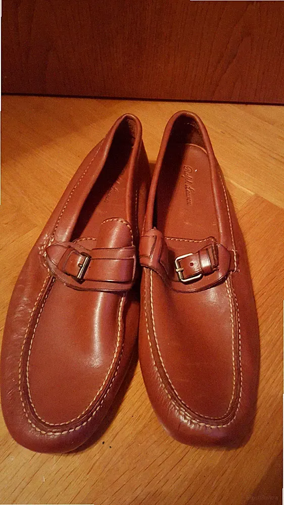 RALPH LAUREN BRAUN BROWN PENNY LOAFERS MOKASSIN DRESS SHOES US12 EUR 45/46 UK 11