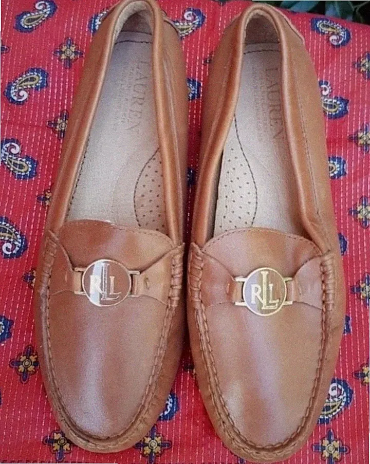 Ralph Lauren damen megaweiche Loafer gr.38 braun neu, NP-159€