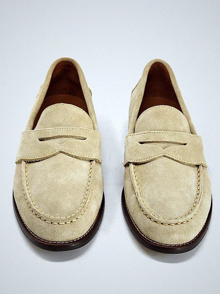 Ralph Lauren Penny Loafer Schuhe Wildleder Alston Beige 5000G UK 11 US 12 EUR 45