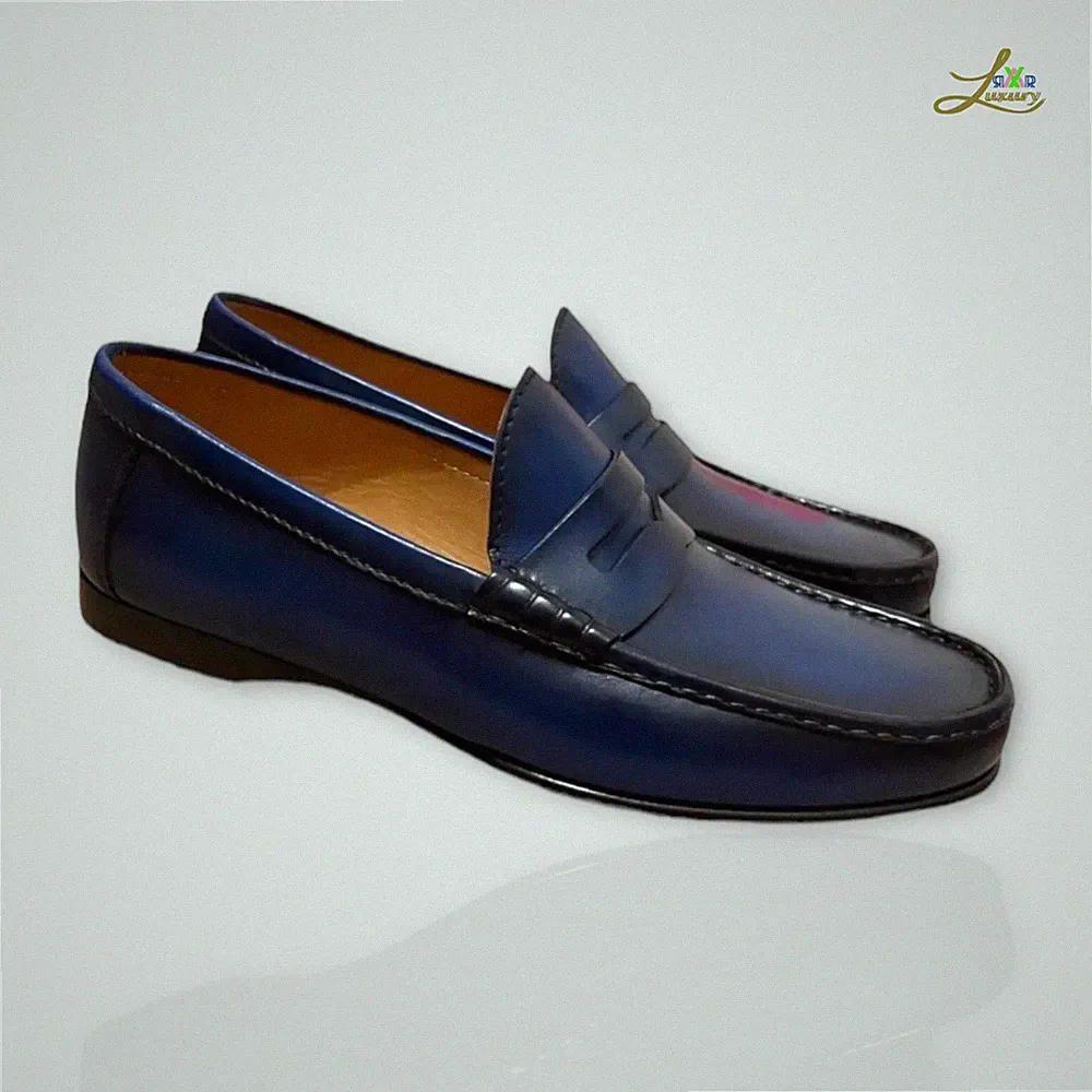 Ralph Lauren Purple Label Chalmers Penny Loafer Braun Kalbsleder Größe EU 43