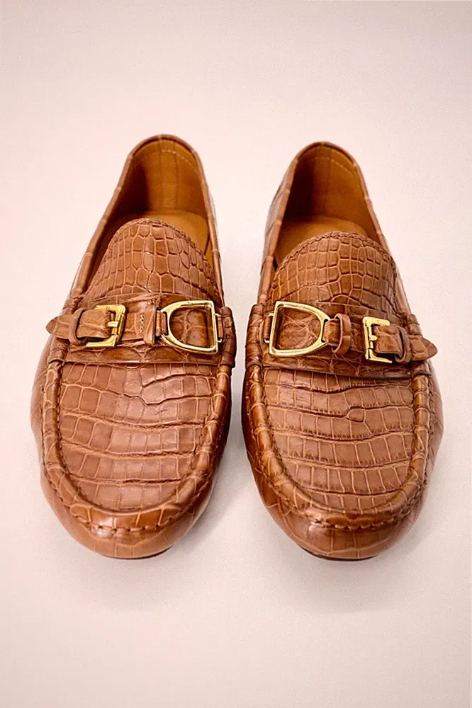 Ralph Lauren Purple Label Herren Krokodil Halbschuh Gr.42