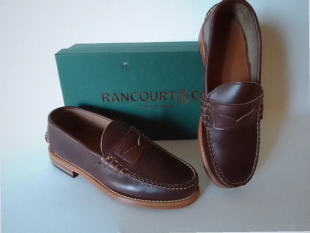 Rancourt & Co Penny Loafer Klassische Herrenschuhe Braun NEU