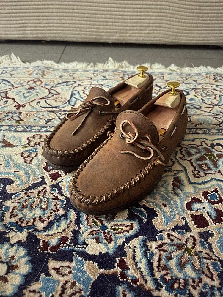 Rare Vintage Polo Country Club Herren Loafer Leder 43 EU Made In USA