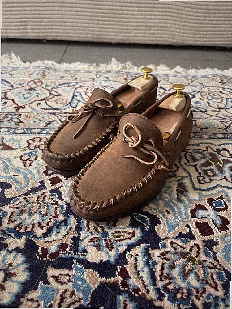 Rare Vintage Polo Country Club Herren Loafer Leder 43 EU Made In USA US 10