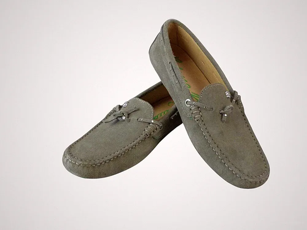 Rebecca White Damen Mokassin Gr. 40 grau Slipper Loafer Leder