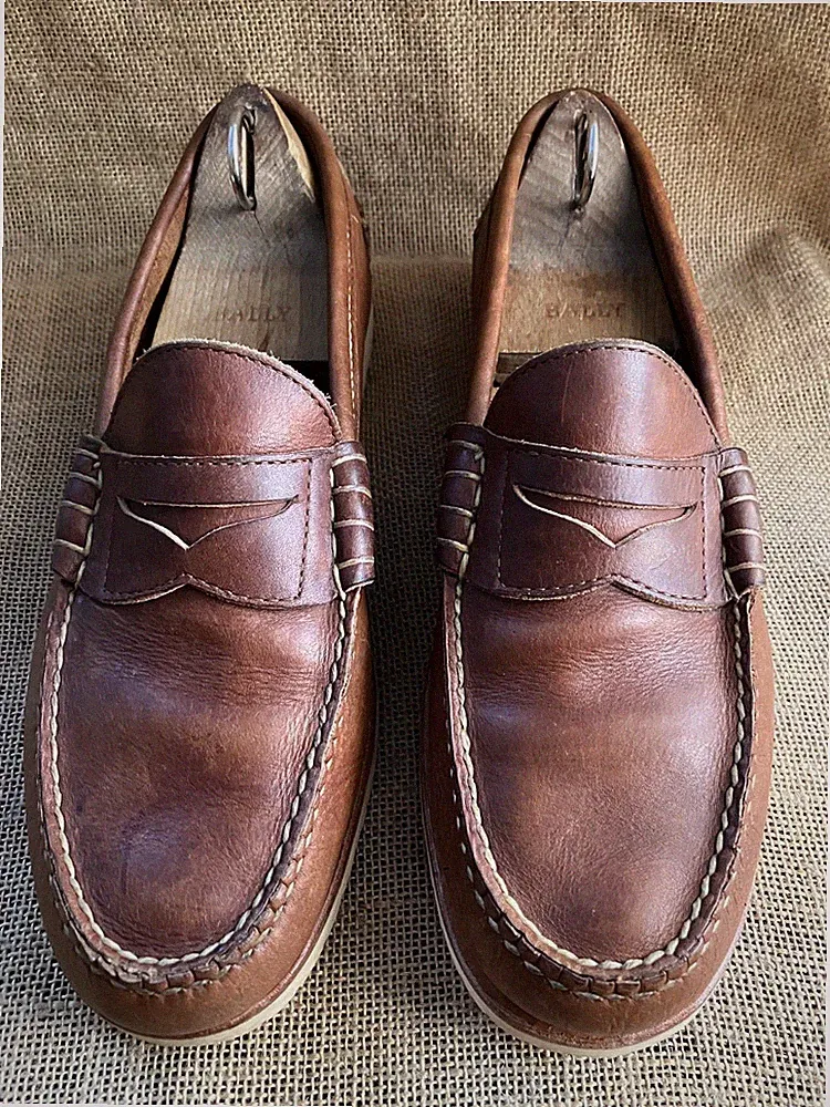 Red Wing braune Leder Slipper Mokassinnaht Penny Loafer Größe UK 8,5 || US...