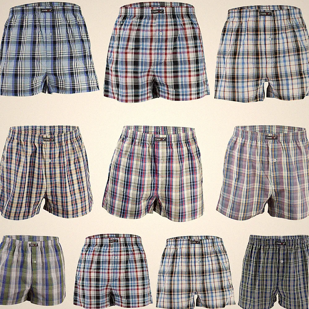REMIXX Herren American Boxershorts Karo 100% Baumwolle 4er 10er 20er Set