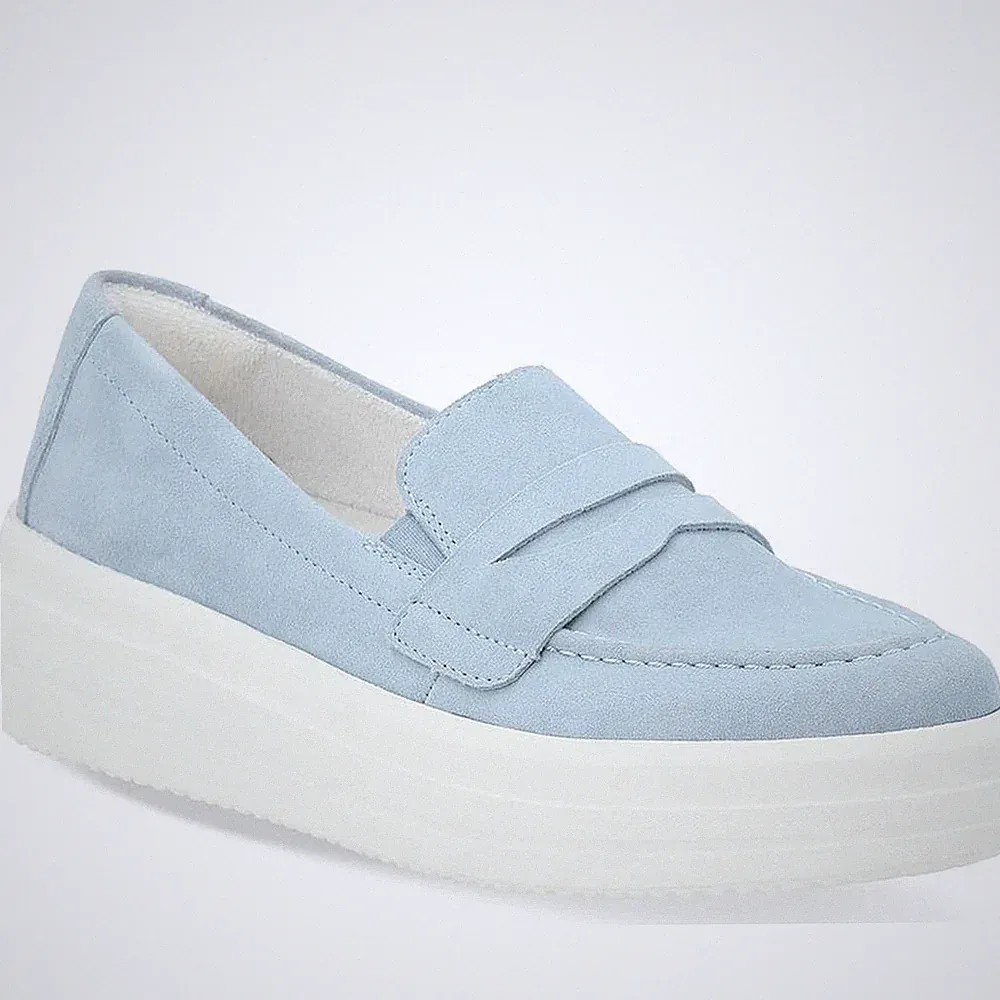 Remonte Damen Blaue Wildleder Loafer Freizeit D1C05-11