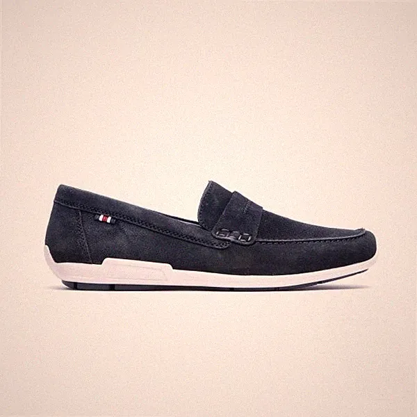 Rieker 09050 Herren Wildleder Slipper Leicht Freizeit Blau Halbschuhe