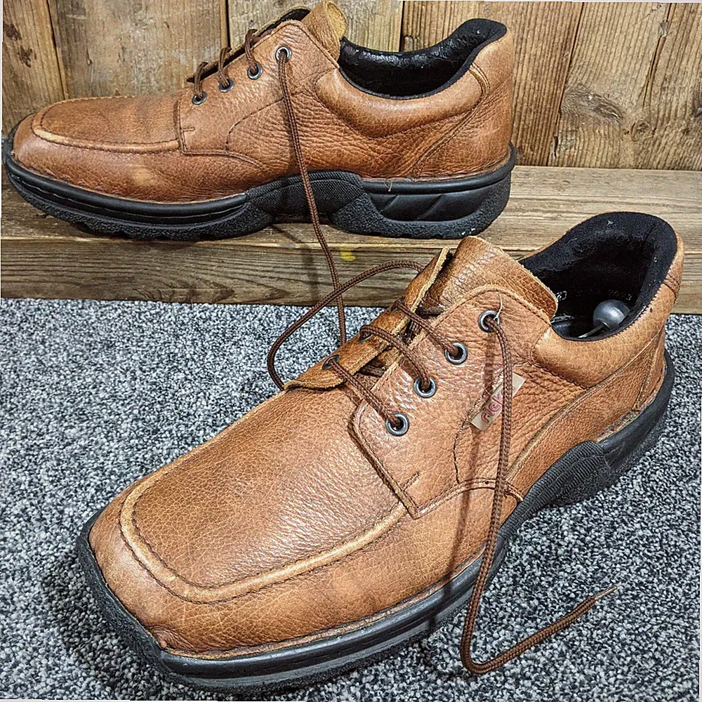 Rieker Antistress Herren Hellbraun Leder Schuhe UK 11 EU 46 Schnürschuhe Komfort Smart
