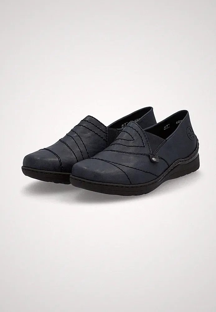 Rieker Damen Loafer Komfort Extraweite 48961-14 Blau