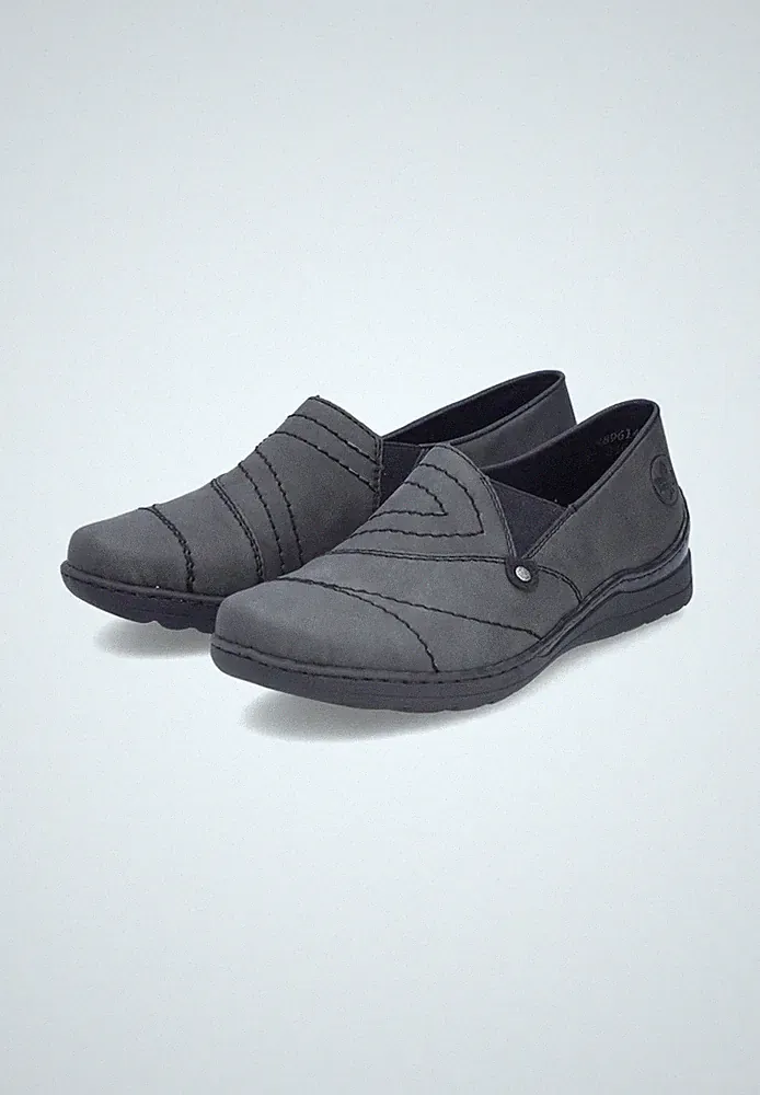 Rieker Damen Loafer Komfort Extraweite 48961-45 Grey