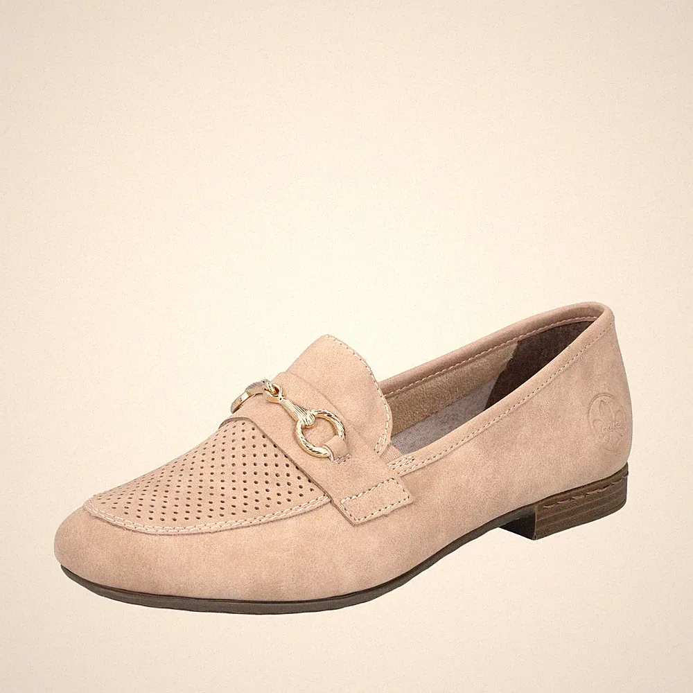RIEKER Damen Loafer Slipper rosa 51760-31 bequem und elegant