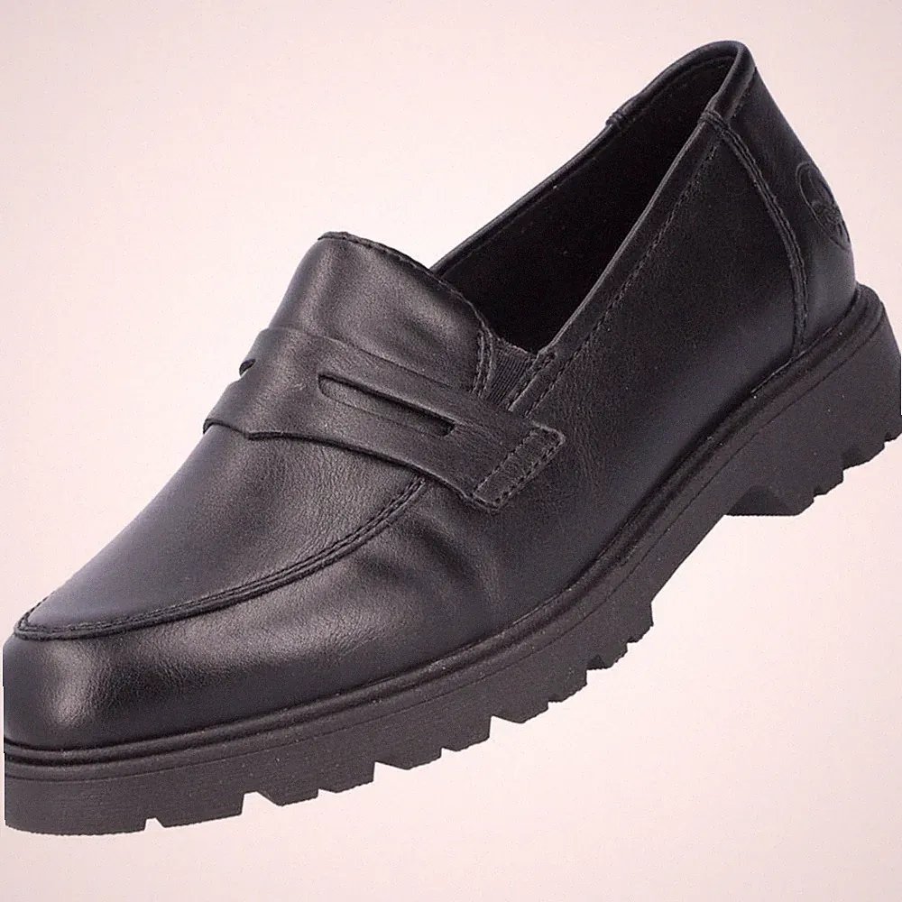 Rieker Damen Slipper Loafer Schwarz 45560-02 Komfort Business