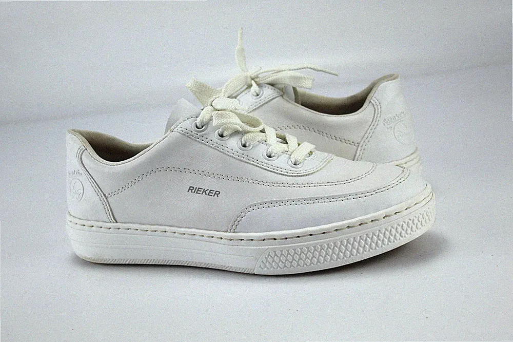 Rieker Gr.38 Damen Halbschuhe Slipper Sneaker Loafers Weiß WIE NEU T 39