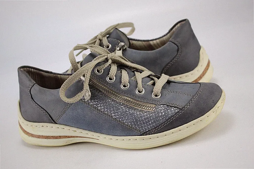 Rieker Gr.39 Damen Halbschuhe Slipper Sneaker Loafers Blau P 337
