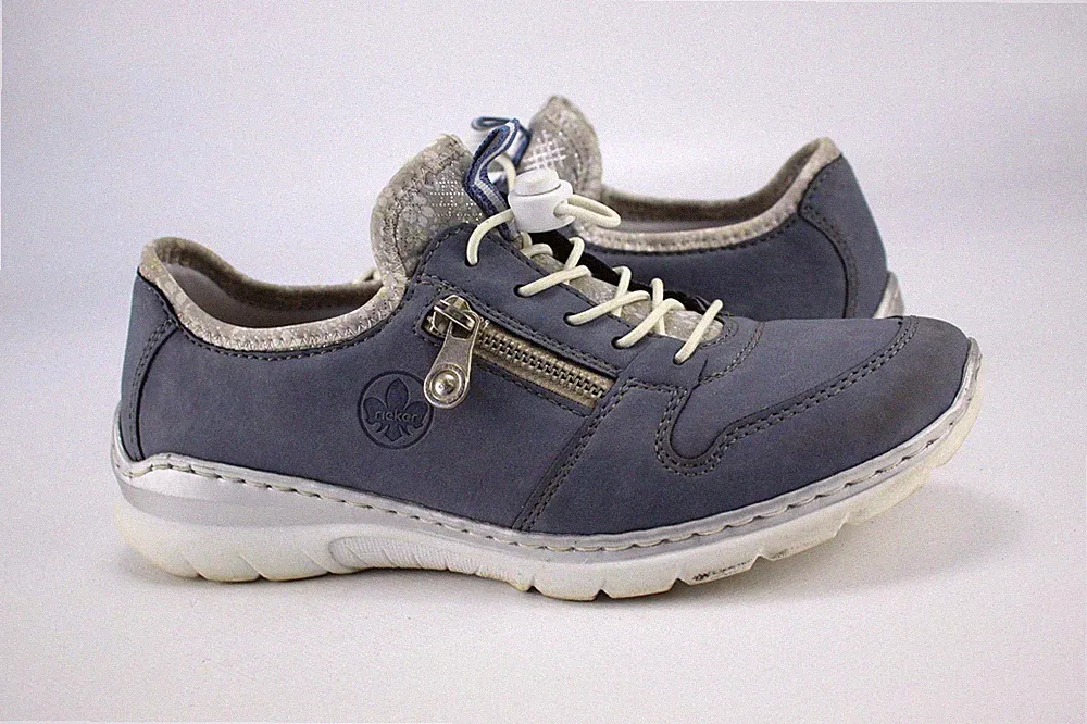 Rieker Gr.39 Damen Halbschuhe Slipper Sneaker Loafers Blau TOP M 721