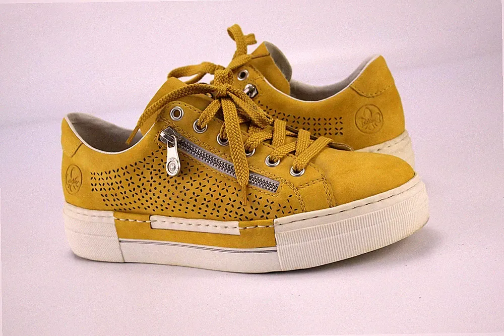 Rieker Gr.40 Damen Halbschuhe Slipper Sneaker Loafers Gelb TOP T 30