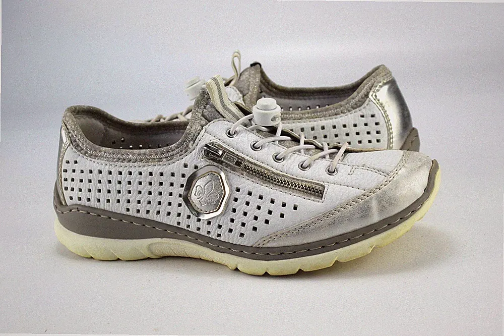 Rieker Gr.41 Damen Halbschuhe Slipper Sneaker Loafers Weiß TOP M 719