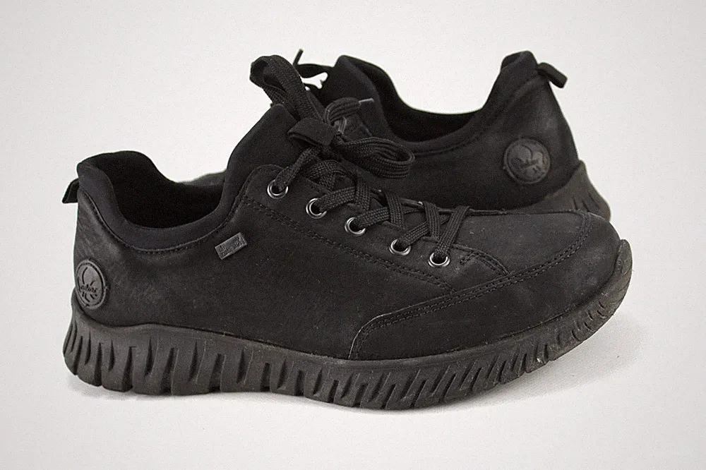 Rieker Gr.42 Damen Halbschuhe Slipper Sneaker Loafers Schwarz TOP P 343