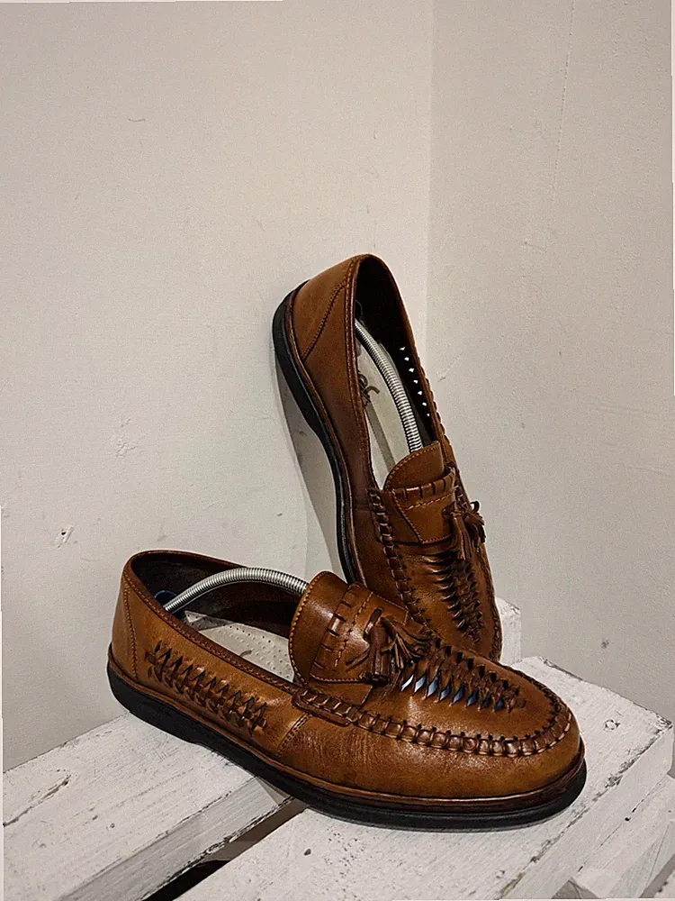 Rieker Herren Antistress Hellbraun Leder Slipper Bequem Schuhe Halbschuhe UK Größe 7 41